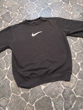 Nike Mens Black Center Swoosh sweatshirt size large VINTAGE  90s